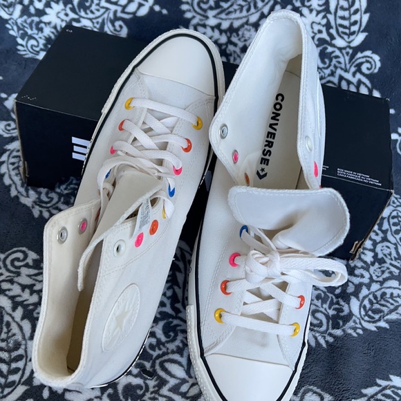 Converse Chuck Taylor All Star Hi Egret/Hyper Pink/Black MEN`S - Picture 13 of 16